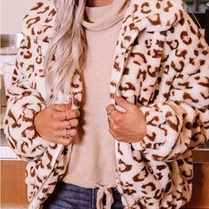 Small cheetah faux fur jacket new in bag